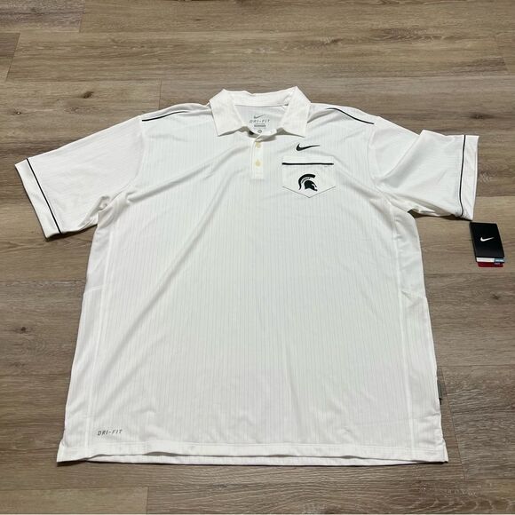 Michigan State University Spartans Nike Dri Fit Polo Size XL NWT - Picture 1 of 11